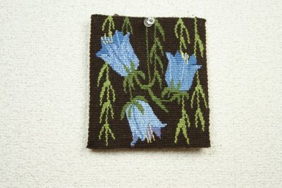 画像1: 北欧　フレミッシュ織/青い花　