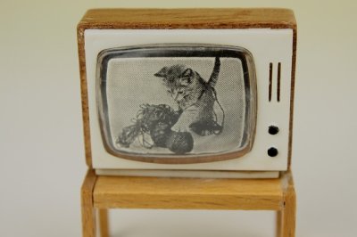 画像1: ミニチュア家具　Lundbyドールハウス/ターン式テレビ