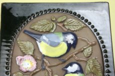 画像2: Ｊie GantoftaジイガントフタAIMO NIETOSVUORI/二羽の鳥 陶板 (2)
