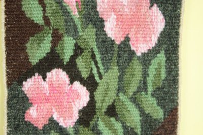 画像2: 北欧　フレミッシュ織/タペストリー　ピンクの花　