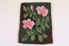 画像1: 北欧　フレミッシュ織/タペストリー　ピンクの花　 (1)
