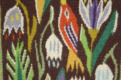 画像1: 北欧織物　フレミッシュ織/花々