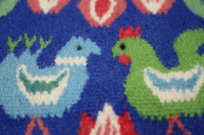 画像1: 北欧織物　フレミッシュ織/二羽の鳥