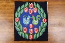 画像2: 北欧織物　フレミッシュ織/二羽の鳥 (2)