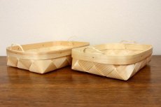 画像3: パインバスケット/モミの木のパンかご 2個セット　 (3)