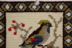 画像2: 北欧　ツヴィスト刺繍タペストリー/小鳥 (2)