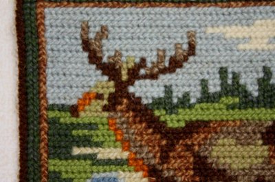 画像1: 北欧　ツヴィスト刺繍タペストリー/鹿