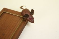 画像2: 北欧チーク　マウスのメモクリップ　 (2)