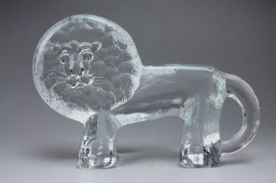 画像1: Boda Bertil Vallien Lion/クリスタルガラス ライオン