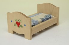 画像1: Lundbyドールハウス/ミニチュア家具 ベッド＆布団セット (1)