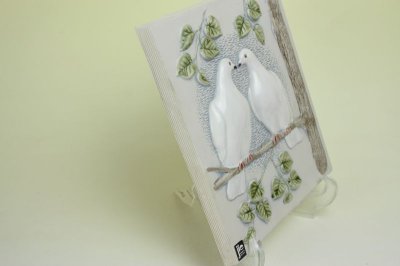 画像1: Jie Gantofta Staffan Johnson/二羽の白い鳩　陶板
