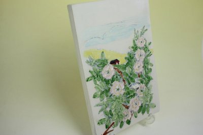 画像1: Jie Gantofta Aimo Nietosvuori/ピンクの花　陶板