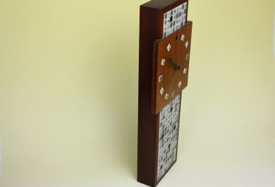 画像1: SWEDEN DESIGN Teak Wall Clock/掛け時計（チーク＆タイル）