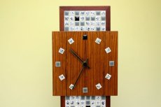 画像1: SWEDEN DESIGN Teak Wall Clock/掛け時計（チーク＆タイル） (1)