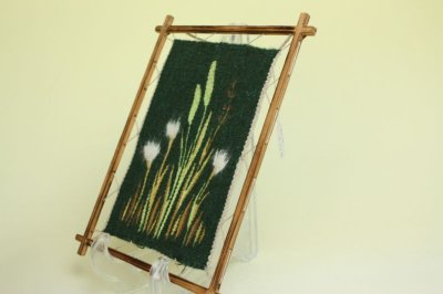 画像2: 北欧織物　フレミッシュ織/フラワー（フレーム付き）