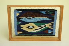 画像1: 北欧織物　フレミッシュ織/フィッシュ（フレーム付き） (1)
