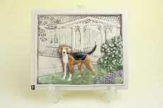 画像1: Jie Gantofta Staffan Johnson/Beagle hund　陶板　 (1)