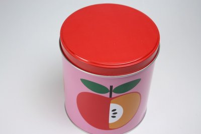 画像1: 北欧雑貨ヴィンテージ/ブリキ缶 アップル
