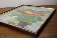 画像5: 北欧刺繍　タペストリー/花と鳥（木製フレーム入り） (5)