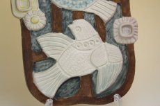 画像3: Upsala Ekeby Irma Yourstone/ウプサラエクビイ 花と鳥の陶板　 (3)