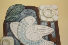 画像2: Upsala Ekeby Irma Yourstone/ウプサラエクビイ 花と鳥の陶板　 (2)