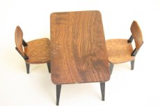 画像2: Lundbyドールハウス/ミニチュア家具　チーク ダイニングセット (2)