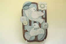 画像8: Upsala Ekeby Irma Yourstone/ウプサラエクビイ 花と鳥の陶板　 (8)
