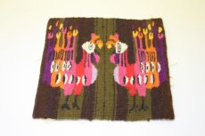 画像1: 北欧織物　フレミッシュ織/鶏 (1)