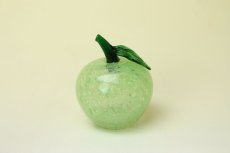 画像1: SWEDEN Glass Apple/ペーパーウェイト　アップル（青りんご） (1)