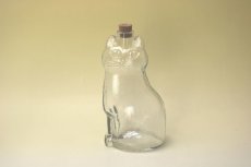 画像1: Royal Krona Lisa Larson Katt decanter/クリスタル デカンタ 猫のガラス瓶 (1)