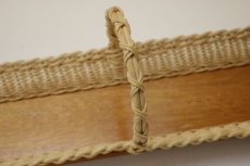画像5: 北欧　持ち手付き籐の縁チークトレイ　 (5)