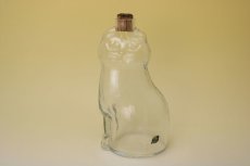 画像1: Royal Krona Lisa Larson Katt decanter/クリスタル デカンタ 猫のガラス瓶 (1)