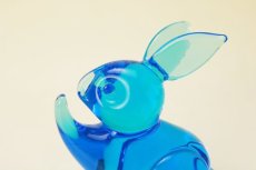 画像10: FM Konstglas Ronneby Sweden Rabbit/クリスタル ガラスの碧いうさぎ (10)