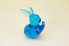 画像6: FM Konstglas Ronneby Sweden Rabbit/クリスタル ガラスの碧いうさぎ (6)