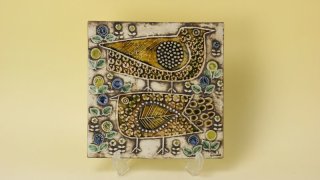 リサラーソン FAGLAR/二羽の鳥 陶板 リサラーソン 陶板 Lisa Larson UNIK Faglar 2羽の鳥