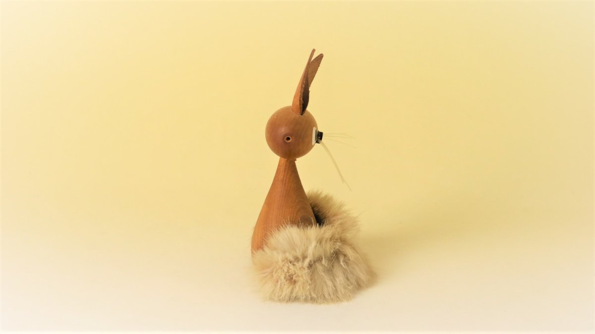 画像8: 北欧チークオブジェ/ファーうさぎ ファーラビット (8)