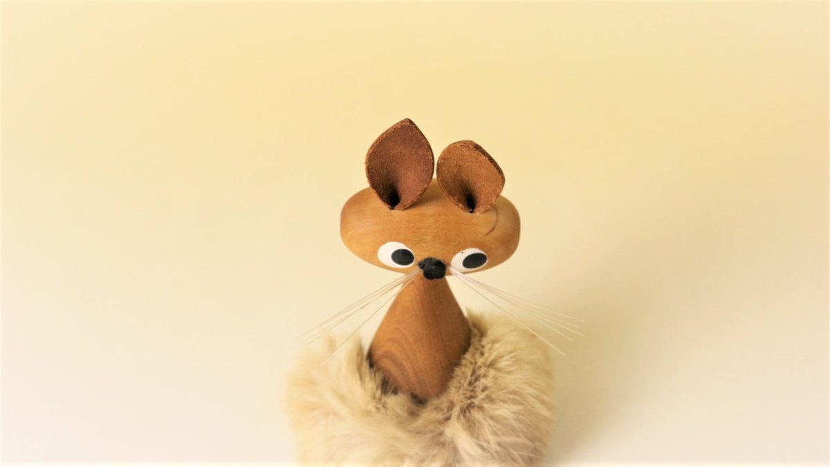 画像9: 北欧チークオブジェ/ファーうさぎ ファーラビット (9)