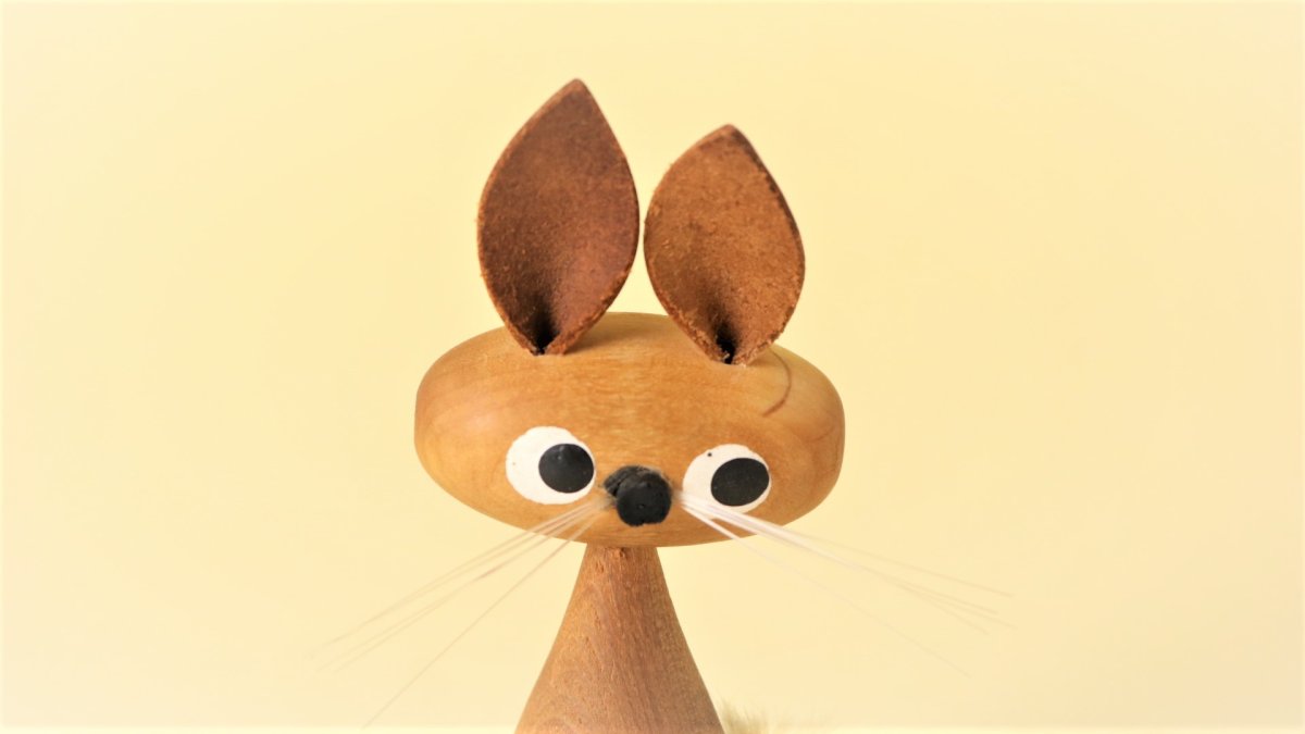 画像4: 北欧チークオブジェ/ファーうさぎ ファーラビット (4)