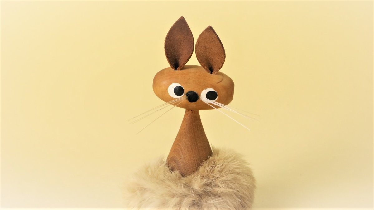 画像3: 北欧チークオブジェ/ファーうさぎ ファーラビット (3)