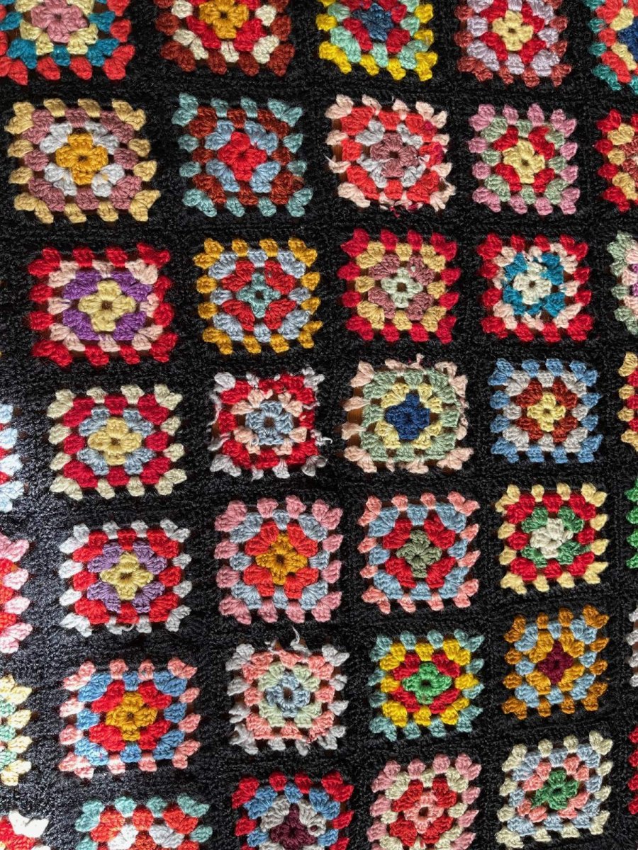 画像7: モチーフ編みブランケット/グラニーブランケット【未使用】 (7)