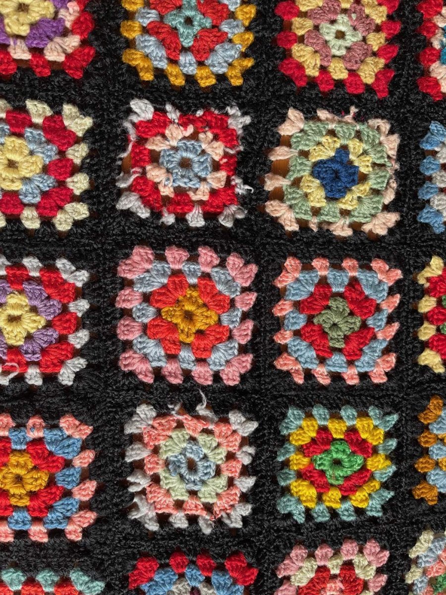 画像6: モチーフ編みブランケット/グラニーブランケット【未使用】 (6)