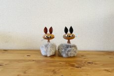 画像7: 北欧チークオブジェ/ファーうさぎ ファーラビット (7)