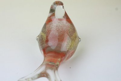 画像2: 北欧雑貨　ガラスオブジェ/オレンジの鳥