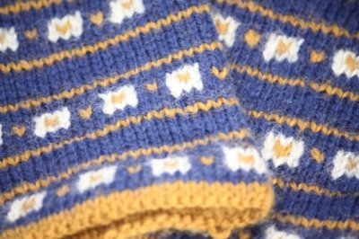画像3: 北欧手編みのミトン手袋　　伝統柄　Bw