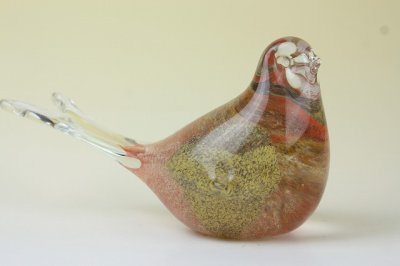 画像3: 北欧雑貨　ガラスオブジェ/オレンジの鳥
