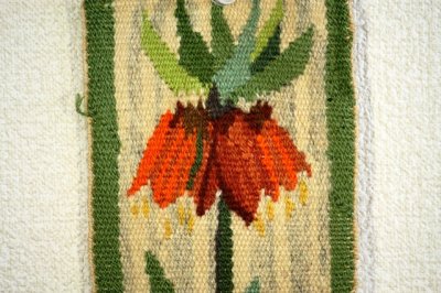画像2: 北欧織物　フレミッシュ織　オレンジの花