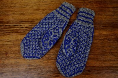 画像1: ミトン手袋/手編み