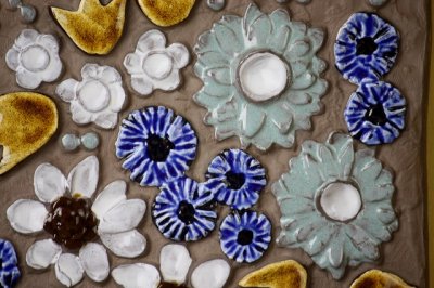 画像1: Ｊie Gantofta Annika Kihlman/Flower 花の陶板