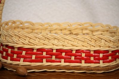 画像1: 北欧持ち手つき籐のかご
