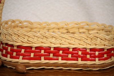 画像1: 北欧持ち手つき籐のかご